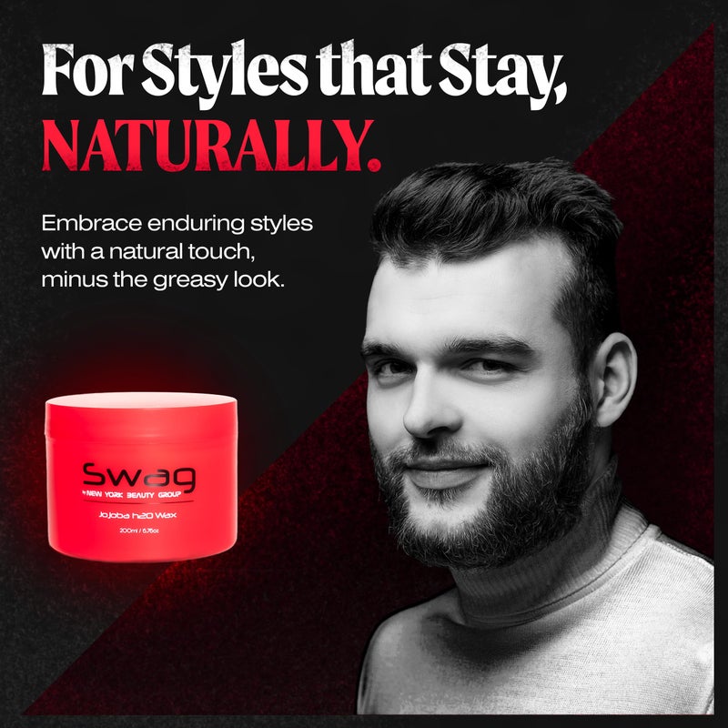 Swag Jojoba H20 Wax for Men - Non-sticky formula with light fragrance - Easily molds your hair - 6.76 oz - Image 4